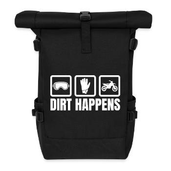 Dirt Happens - Rolltop Rucksack - Schwarz - Vorne