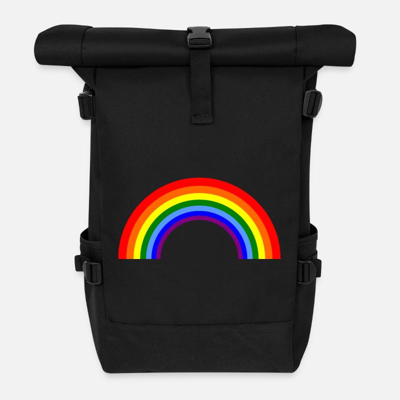 Regenbogenbogen  - Rolltop Rucksack - Schwarz