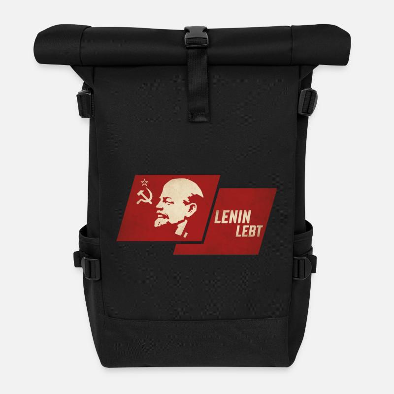 Lenin Lebt Flagge - Rolltop Rucksack - Schwarz