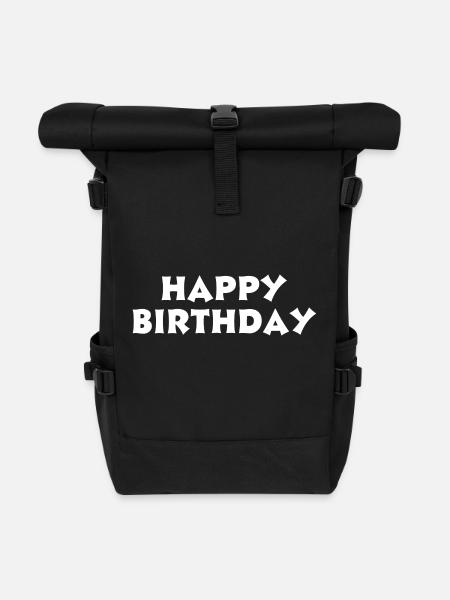 Happy Birthday - Rolltop Rucksack - Schwarz