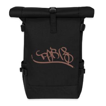 Lettrage d’art urbain inspiré du graffiti Paris - Sac à dos roll top - noir - Devant