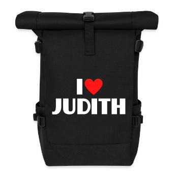 I love Judith Rotes Herz Romantischer Name Fan - Rolltop Rucksack - Schwarz - Vorne