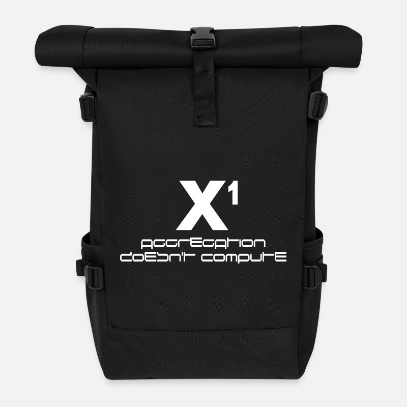 X hoch eins – aggregation doesn't compute - Rolltop Rucksack - Schwarz