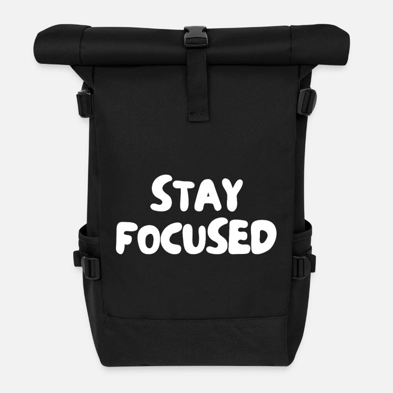 Stay focused - Roll Top Backpack - black