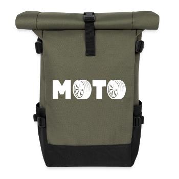 Pneus de course Moto Motorsport - Sac à dos roll top - olive/noir - Devant