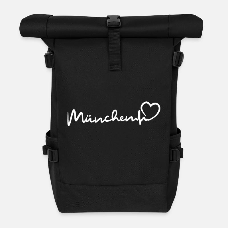 München Herzschlag - Rolltop Rucksack - Schwarz