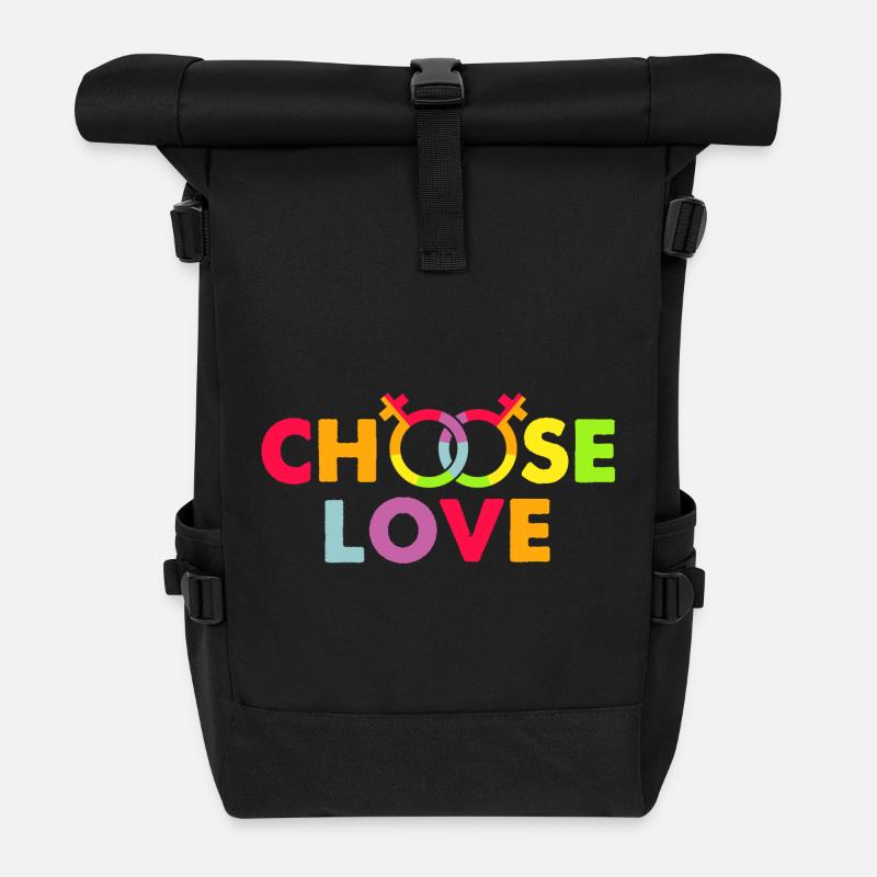 LGBT, Regenbogen, schwul - Rolltop Rucksack - Schwarz