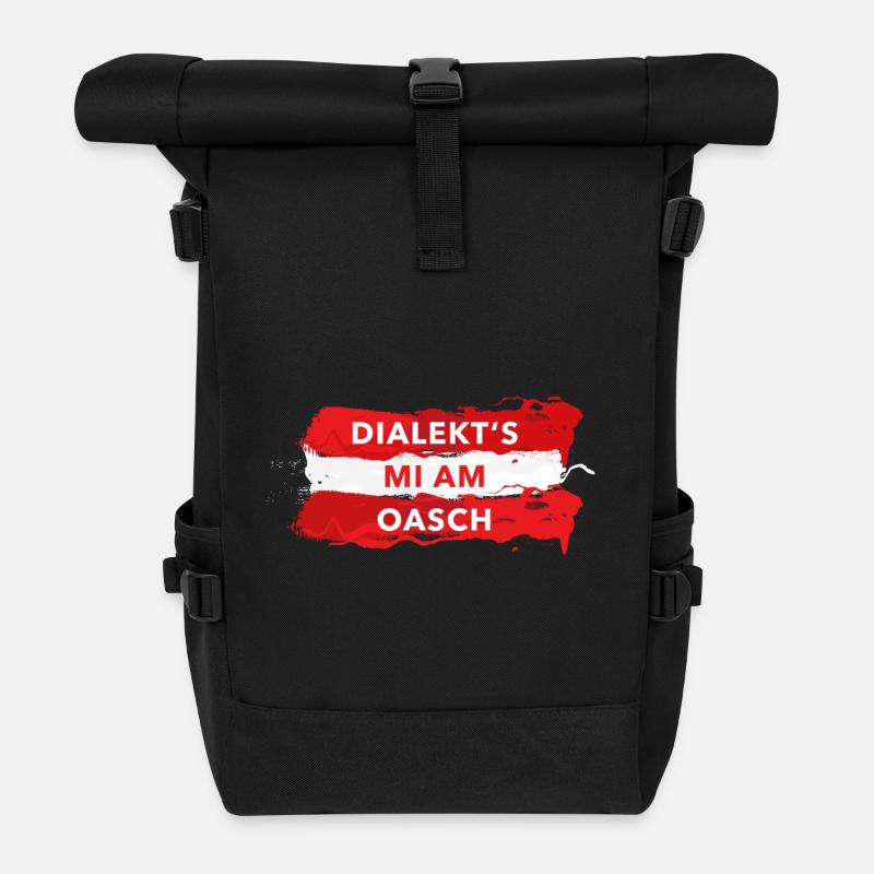 dialekts mi am oasch mundartsprüche österreich - Rolltop Rucksack - Schwarz