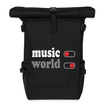 Échappez au Monde avec Style ''Music On, World Off - Sac à dos roll top - noir - Devant