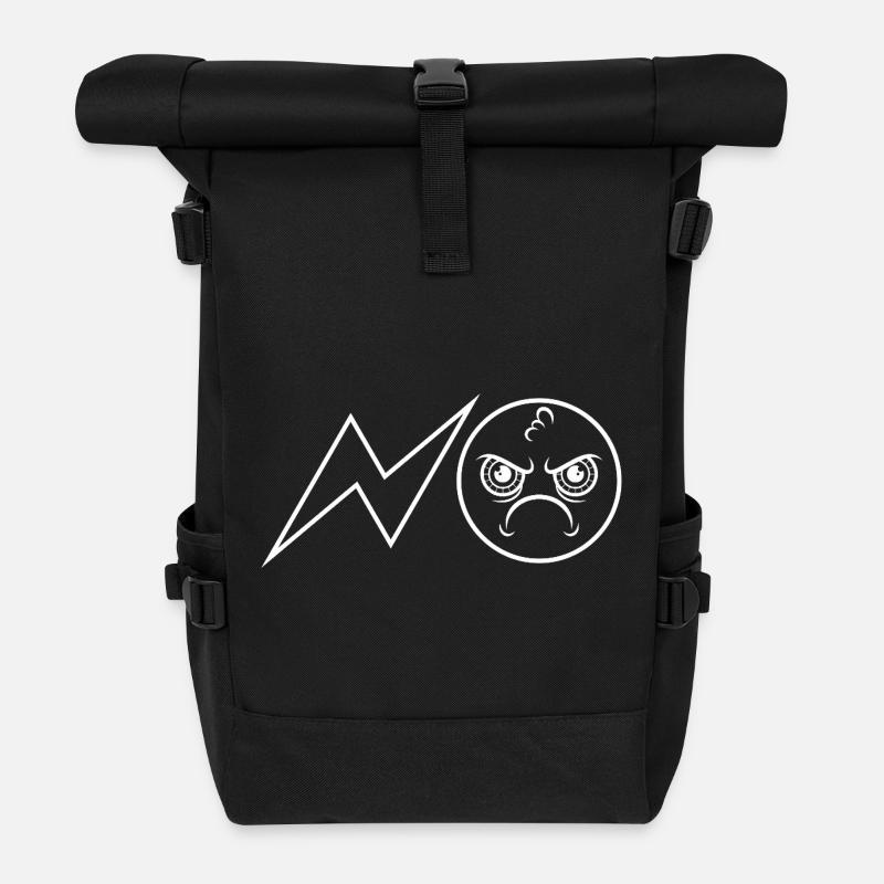 NO / Nö / Nein / Niemals / Auf keinen Fall - Rolltop Rucksack - Schwarz