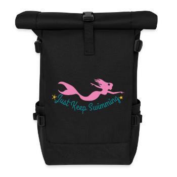 Sirène sous-marine avec citation motivante - Sac à dos roll top - noir - Devant