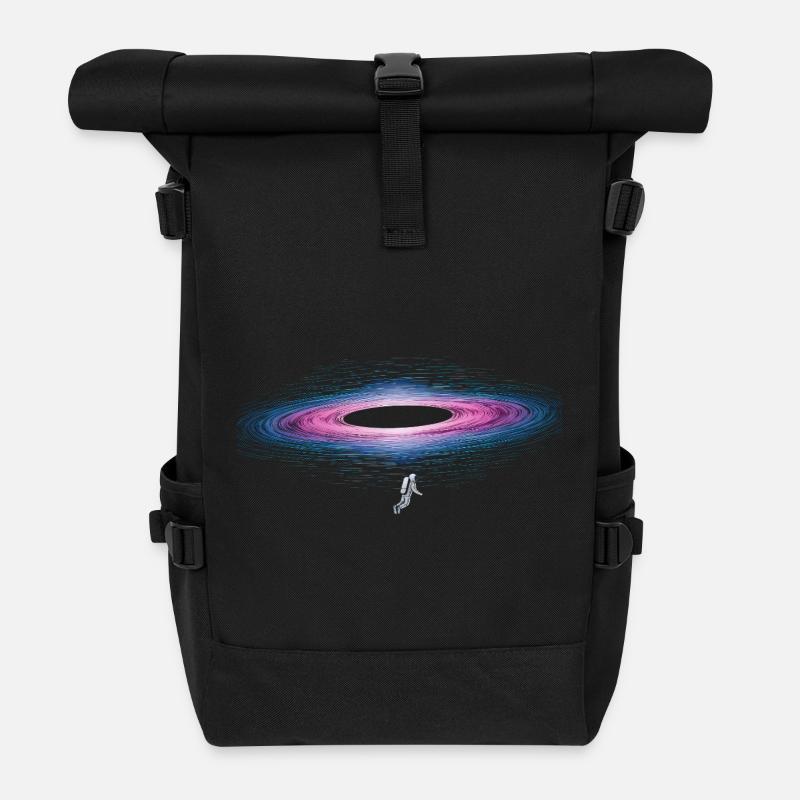 Astronaute avec un trou noir énergétique - Sac à dos roll top - noir