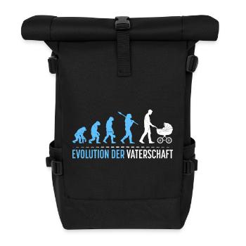 Werdender Vater EVOLUTION DER VATERSCHAFT Lustig - Rolltop Rucksack - Schwarz - Vorne