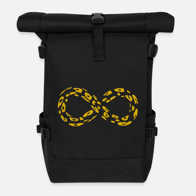 Leopard Infinity Loop (alternativ) - Rolltop Rucksack - Schwarz