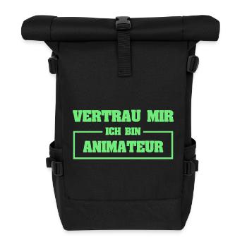 Geschenk für Animateur - Rolltop Rucksack - Schwarz - Vorne
