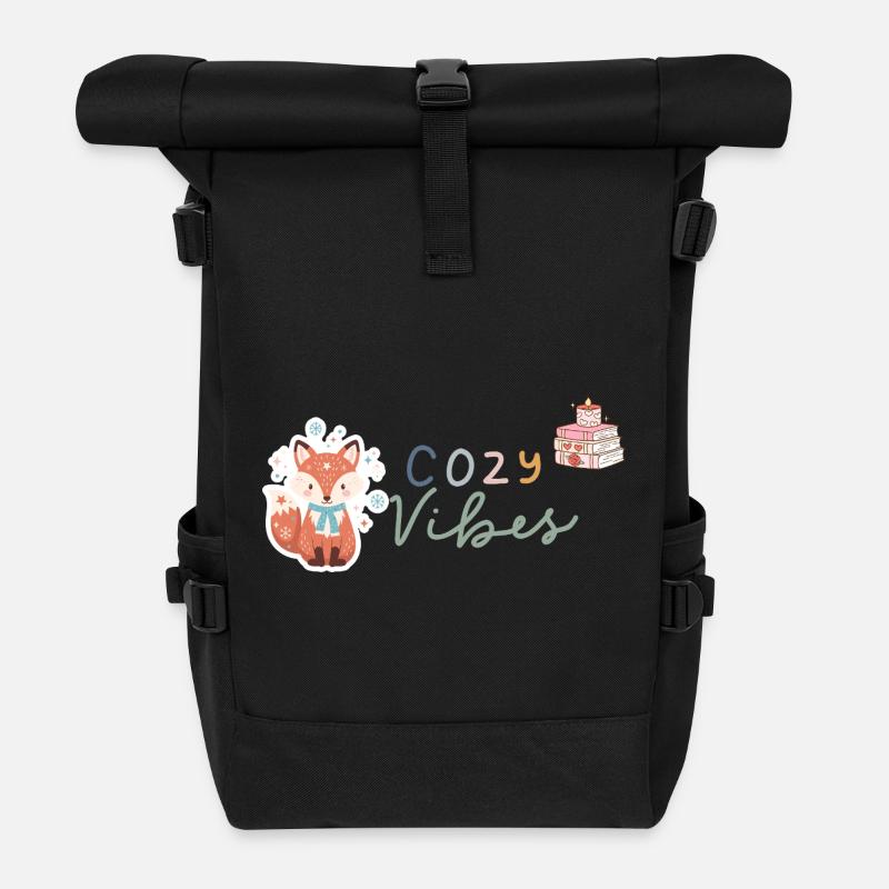 Cozy Vibes - Rolltop Rucksack - Schwarz