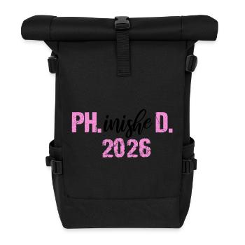 Doktor 2026 Abschluss Philister Dissertation Phd - Rolltop Rucksack - Schwarz - Vorne