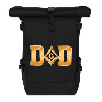 Illuminati Freimaurer - Rolltop Rucksack - Schwarz - Vorne