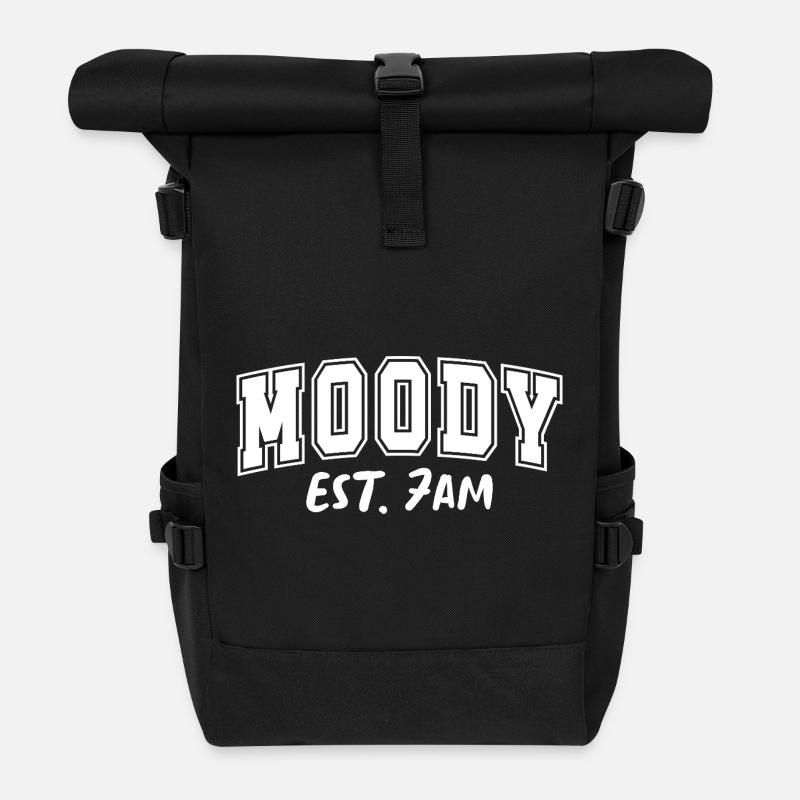 Moody Morning Est. 7AM Launisch - Roll Top Backpack - black