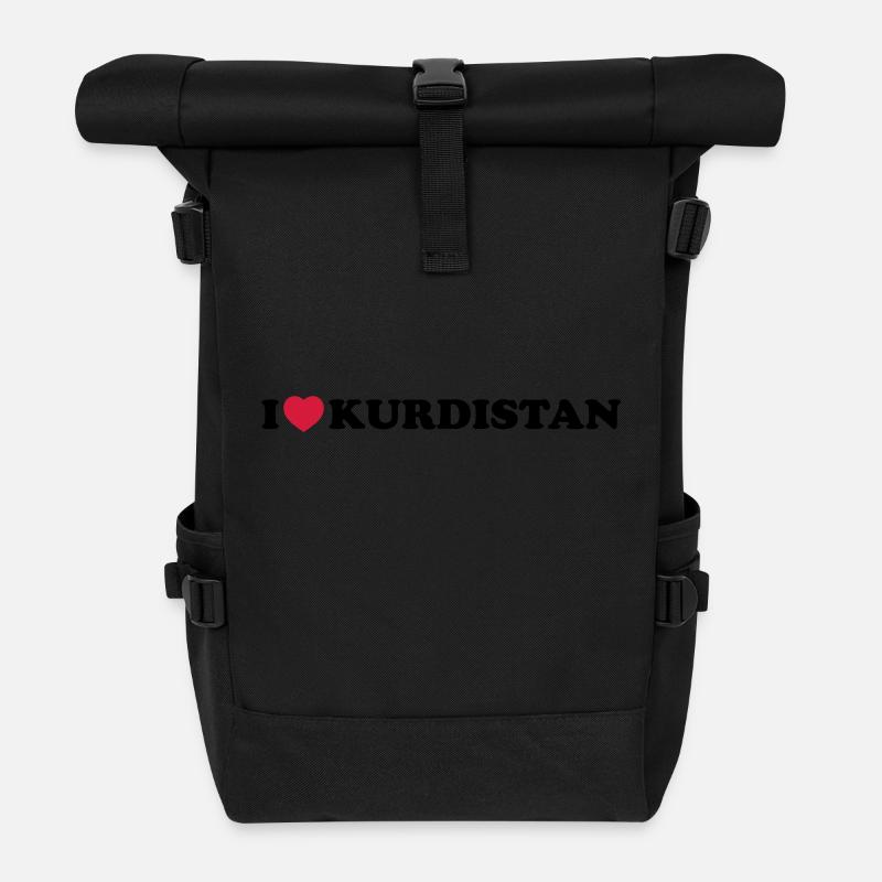 I love Kurdistan - Roll Top Backpack - black