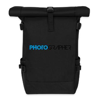 Cool Photographer Text Design - Rolltop Rucksack - Schwarz - Vorne