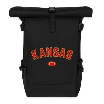 Kansas Football Arch - Rolltop Rucksack - Schwarz - Vorne