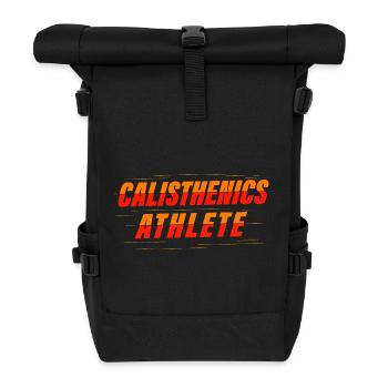 Calisthenics Athlet – Kraftkunst - Rolltop Rucksack - Schwarz - Vorne