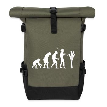 évolution du poireau (blanc) - Sac à dos roll top - olive/noir - Devant