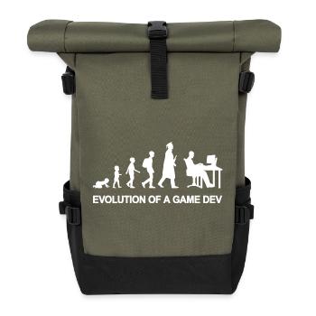 Game Developer Evolution - Roll Top Backpack - olive/black - Front