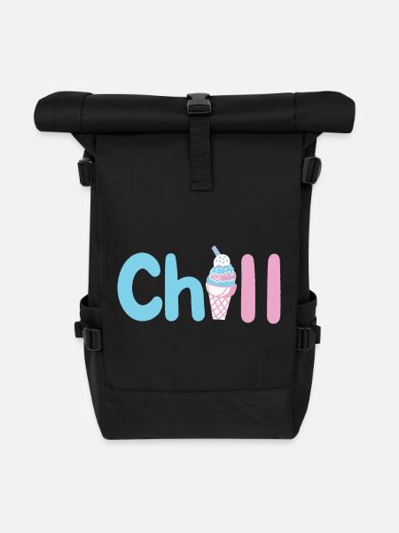 Eiscreme Sommer - Rolltop Rucksack - Schwarz