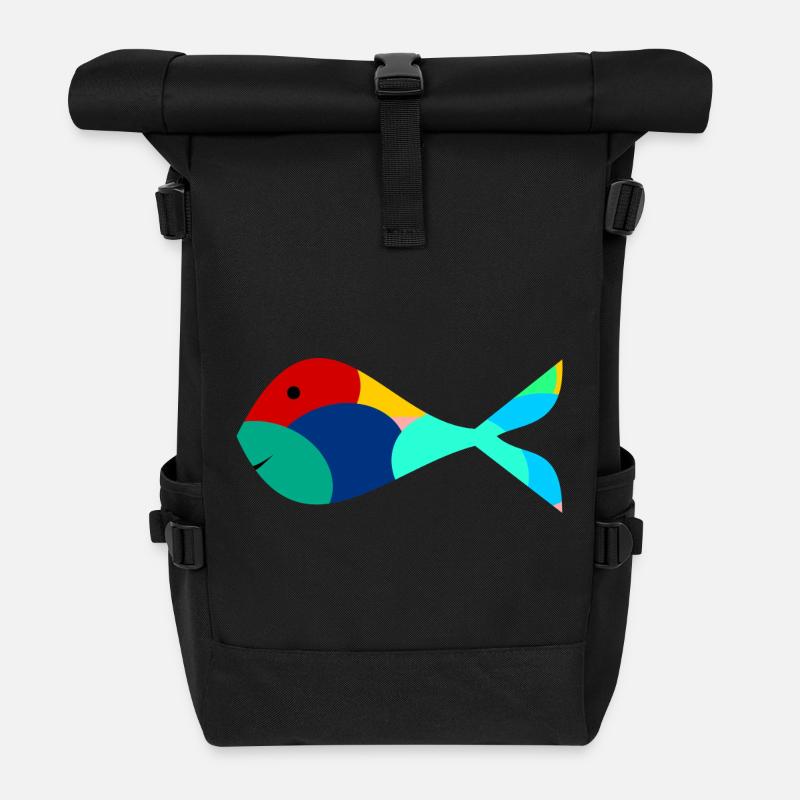 FISCH. SARDINE. APRILSCHERZ. MEER. OZEAN - Rolltop Rucksack - Schwarz