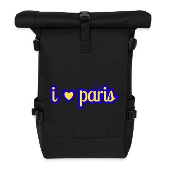 I love Paris - Roll Top Backpack - black - Front