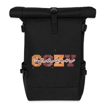 Retro Saison Orange Crackle - Rolltop Rucksack - Schwarz - Vorne