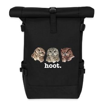 Eulen rufen lustig Eulenliebhaber lustig rufen - Rolltop Rucksack - Schwarz - Vorne