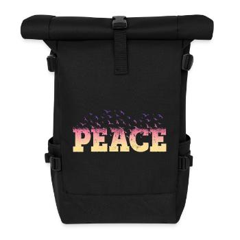 Police de la paix Police des oiseaux colorés contre la guerre - Sac à dos roll top - noir - Devant