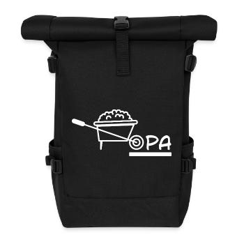 Opa Schubkarren Gartenarbeit - Rolltop Rucksack - Schwarz - Vorne