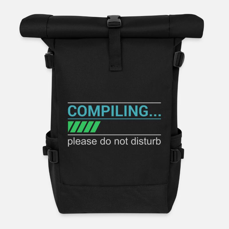 T-shirt Programmeur drôle - Compilation, s’il vous plaît - Sac à dos roll top - noir