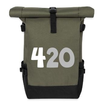 420 | 4,20 | Design color adjustable - Roll Top Backpack - olive/black - Front