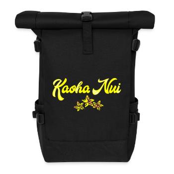 KAOHA NUI (Yellow) - Roll Top Backpack - black - Front