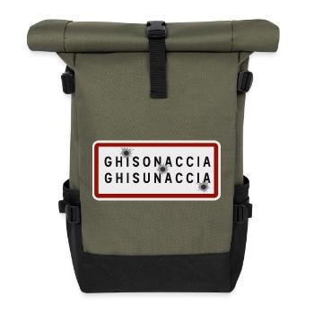 Panneau d’entrée de la ville de Ghisonaccia - Sac à dos roll top - olive/noir - Devant