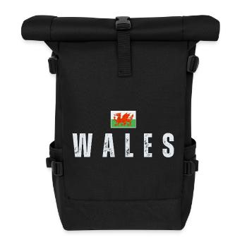 Drapeau du Pays de Galles, j’aime le Pays de Galles - Sac à dos roll top - noir - Devant