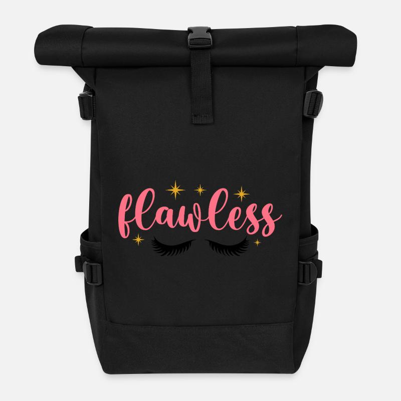 Flawless Star Writing - Roll Top Backpack - black