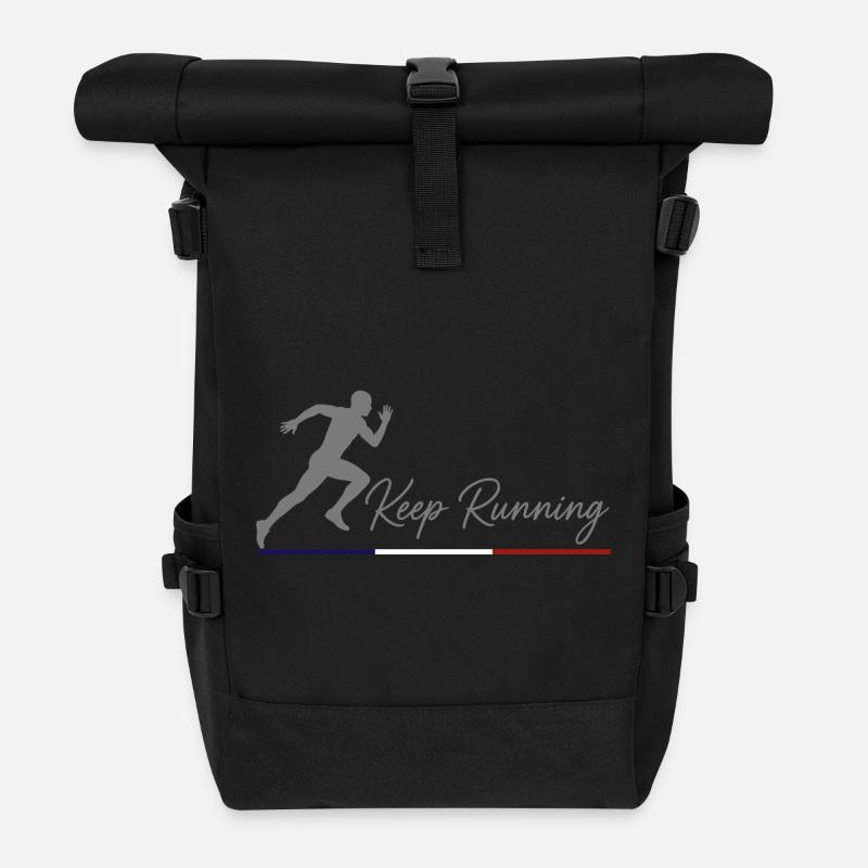 Keep Running Silhouette Sportive Drapeau France V2 - Sac à dos roll top - noir