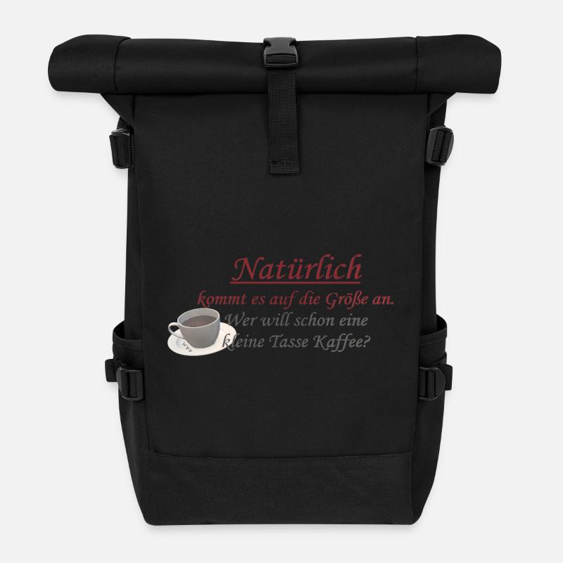 Of course, size matters – coffee joke - Roll Top Backpack - black