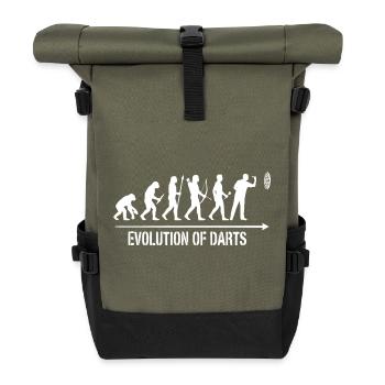 Darts Evolution Fun Hoodie, Shirt, Tasche, Tasse - Rolltop Rucksack - Olive/Schwarz - Vorne