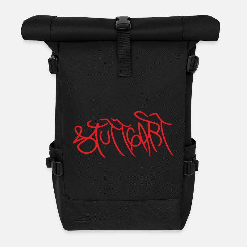 Stuttgart Graffiti T-Shirt - Rolltop Rucksack - Schwarz