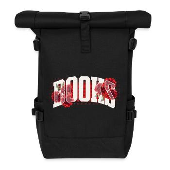 Blood Red Flowers Typo - Roll Top Backpack - black - Front