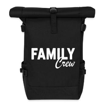 Family Crew Familien Outfit Familie Statement - Rolltop Rucksack - Schwarz - Vorne