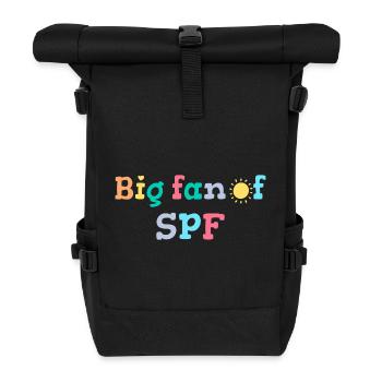SPF Sun Protection Fan Summer Sun - Roll Top Backpack - black - Front