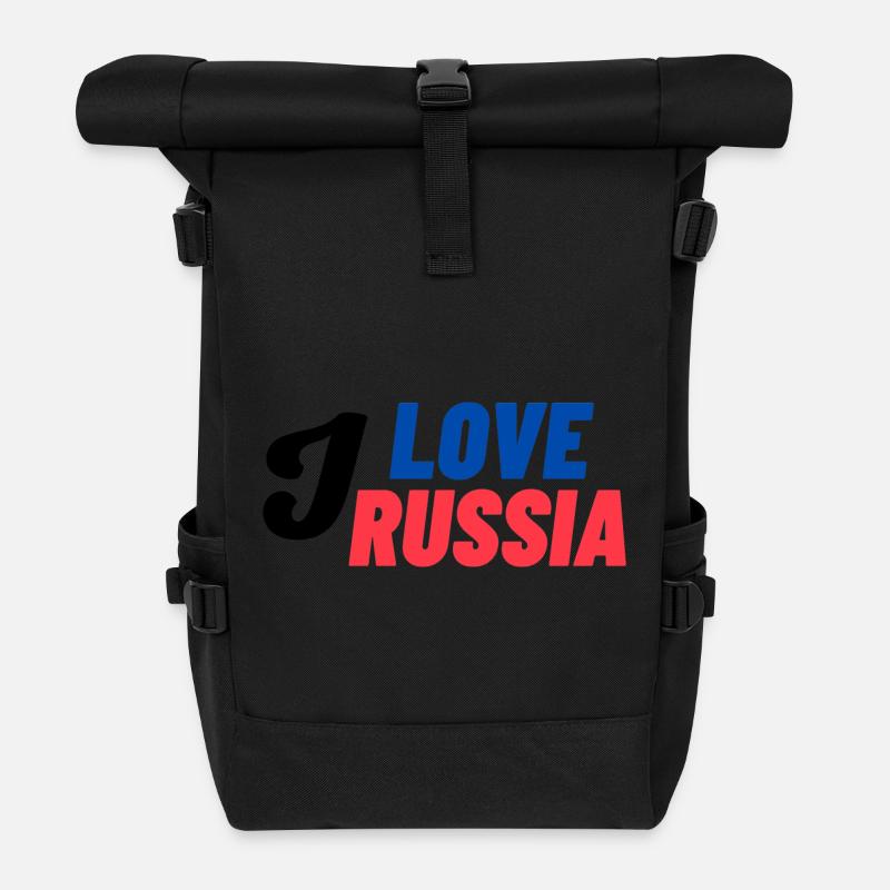 I Love Russia Farbblock - Rolltop Rucksack - Schwarz